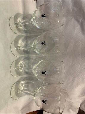 (4) Playboy Bunny wine glasses